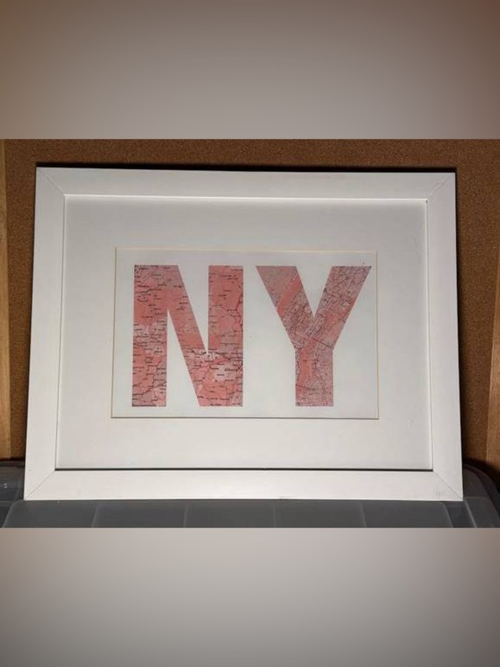 'NY' New York Accent Framed Map Art